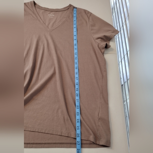 Everlane Men's Brown Organic Cotton Casual V-Neck Short Sleeve Shirt Size XXL - Picture 10 of 12